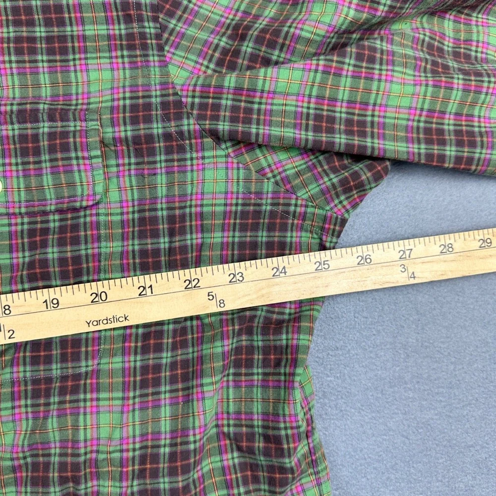 Polo Ralph Lauren Whitfield Classic Fit Green Purple Plaid Cotton Shirt Mens XL